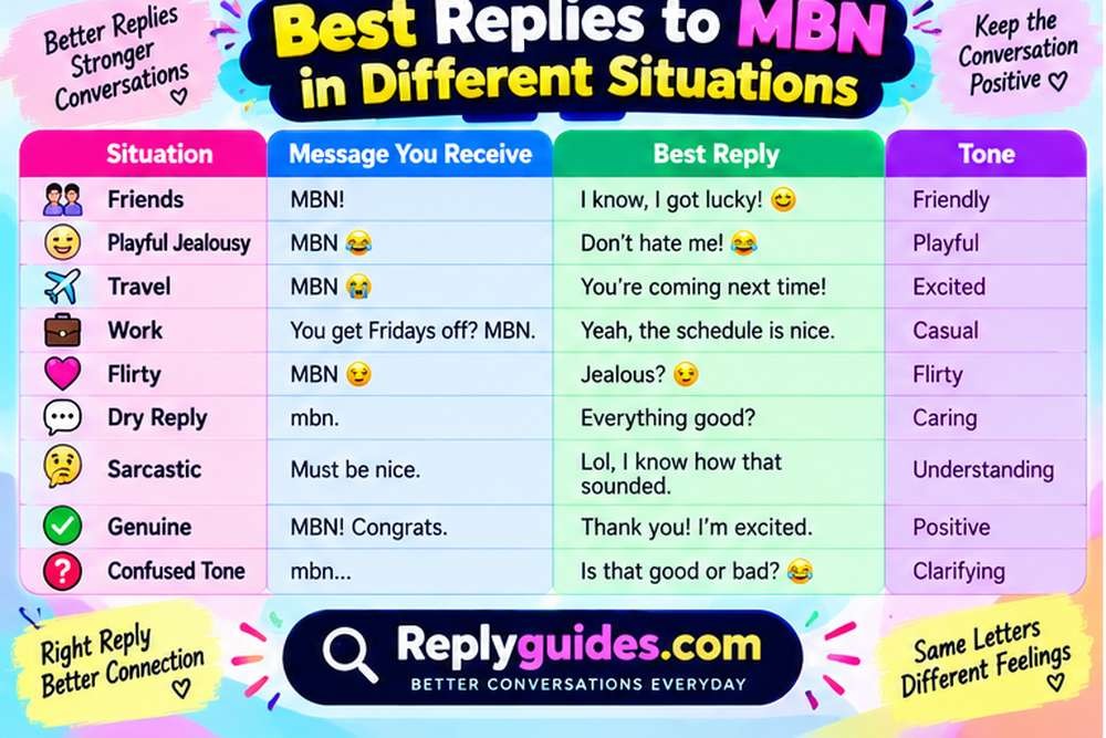 Best Replies to MBN in Different Situations