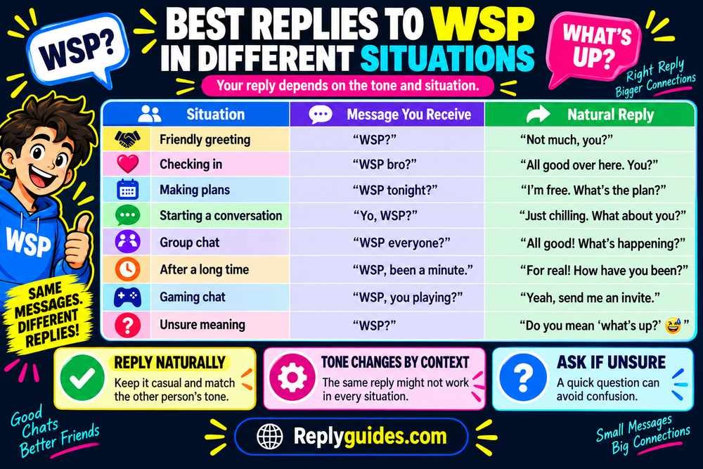 Best Replies to WSP in Different Situations