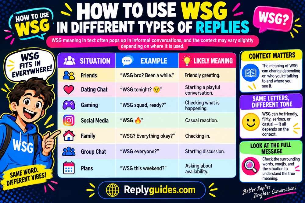 How to Use WSG in Different Types of Replies