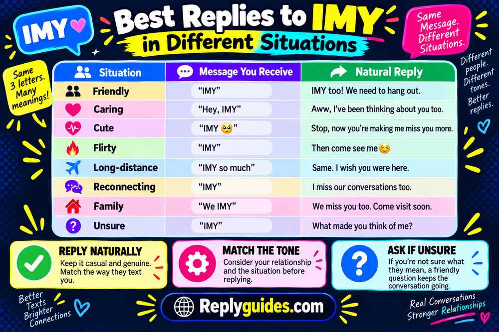 Best Replies to IMY in Different Situations