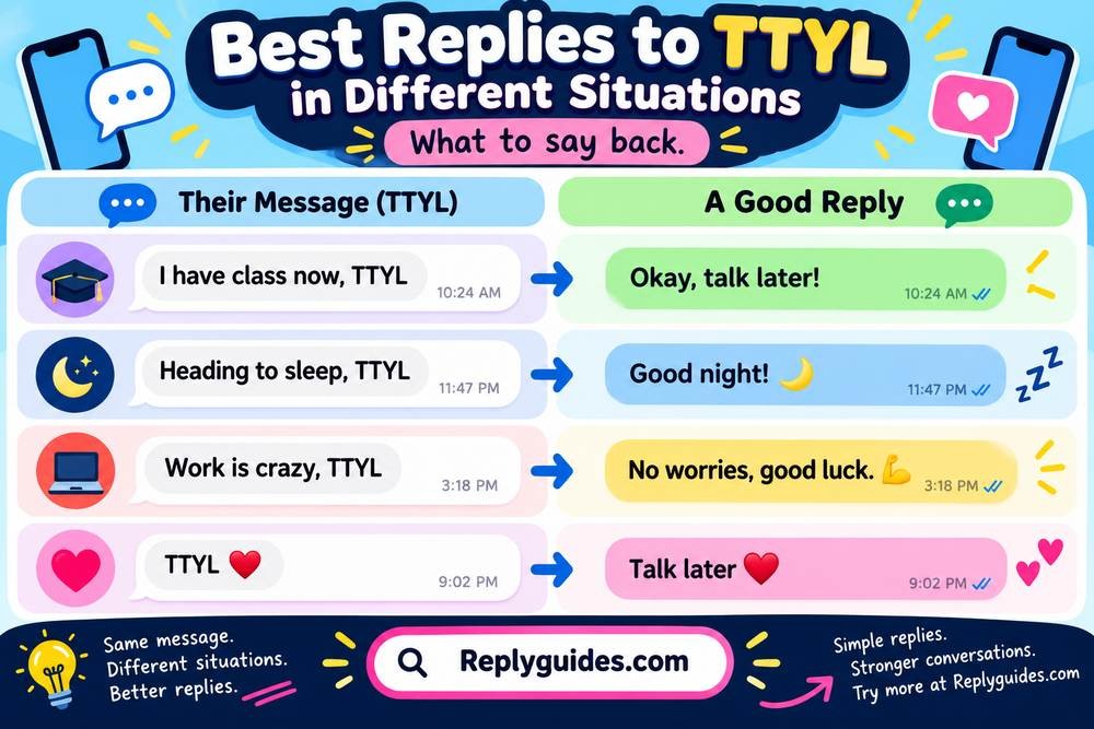 Best Replies to TTYL in Different Situations