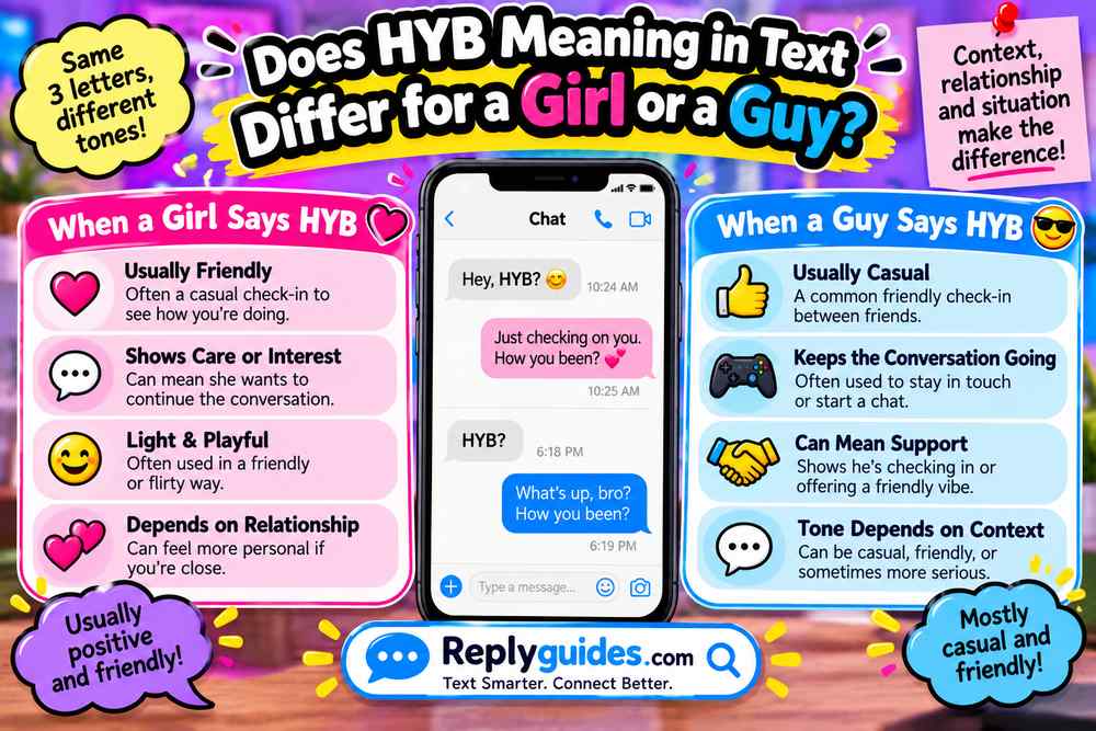 Does HYB Meaning in Text Differ for a Girl or a Guy?