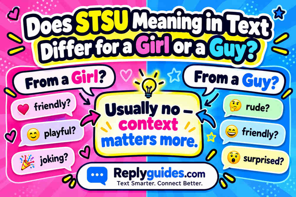 Does STSU Meaning in Text Differ for a Girl or a Guy?