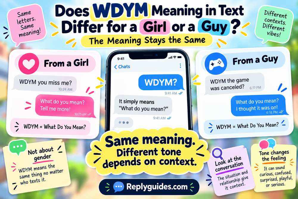 Does WDYM Meaning in Text Differ for a Girl or a Guy?